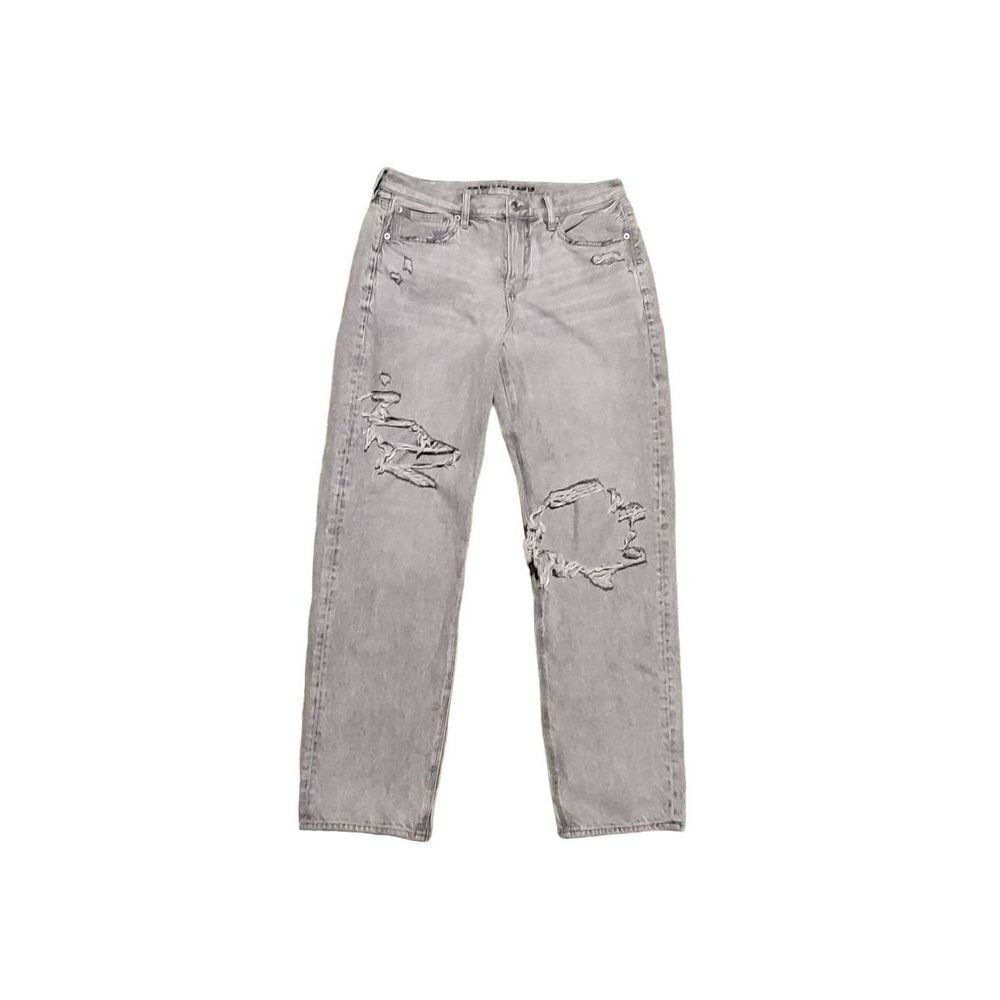 American Eagle 90's Loose Jeans Ripped Grey Women's 10